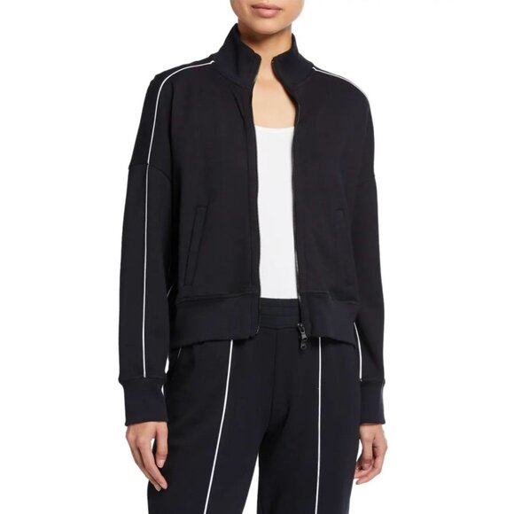 ATM Anthony Thomas Melillo French Terry Track Jacket XS Black Piped Full Zip Up - Picture 2 of 11